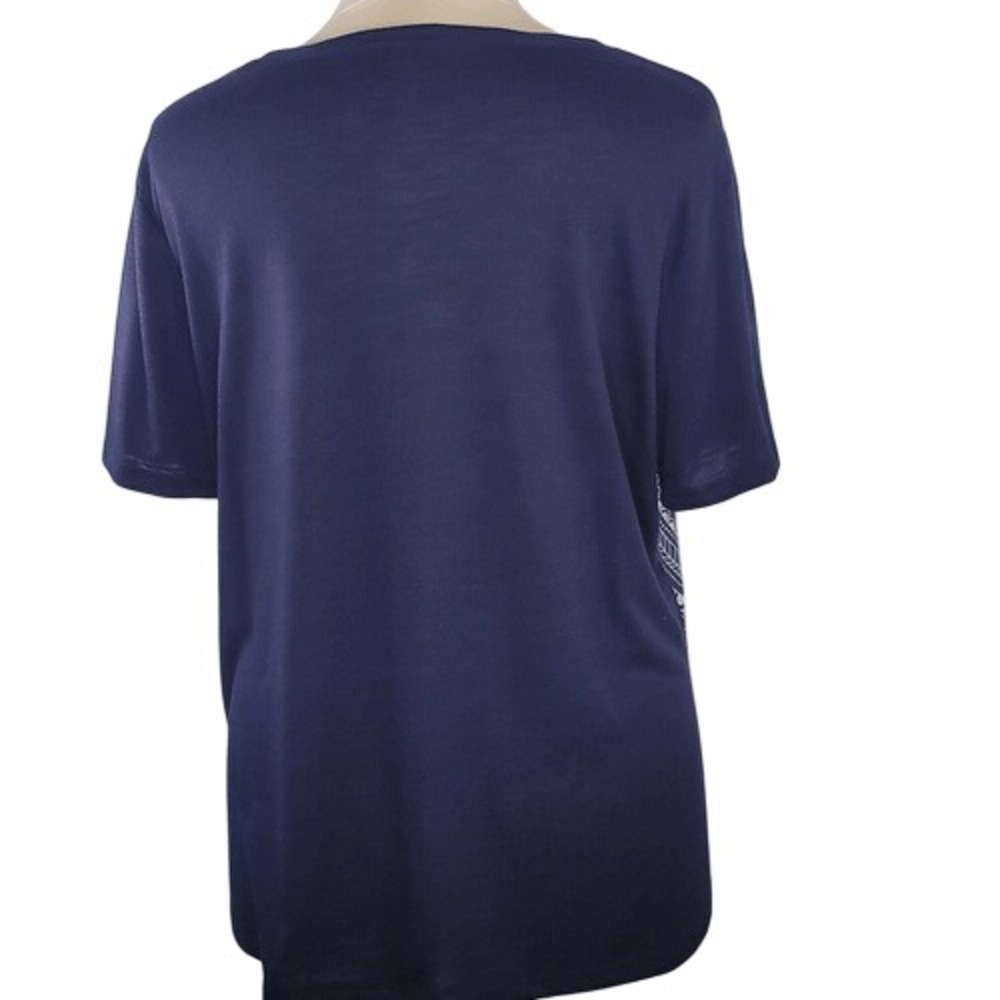 Kim Rogers Navy Blue Floral Embellished Top‎ - Picture 7 of 12